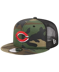 Men's New Era Camo Cincinnati Reds Woodland Camo Trucker 9FIFTY Snapback Hat