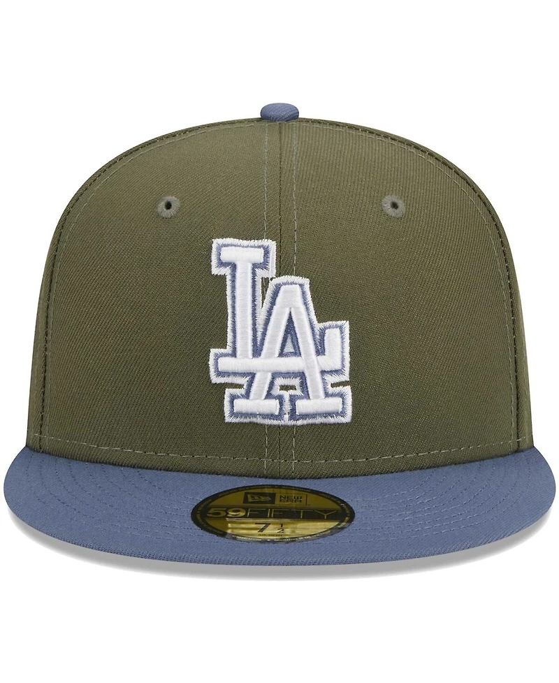 Men's New Era Olive, Blue Los Angeles Dodgers 59FIFTY Fitted Hat