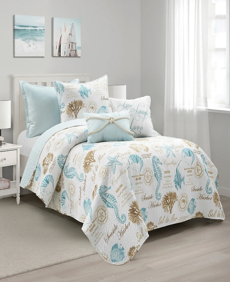 Lush Decor Harbor Life 5-Piece Quilt, Twin/Twin Xl