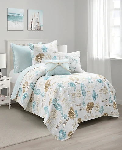 Lush Decor Harbor Life 5-Piece Quilt, Twin/Twin Xl