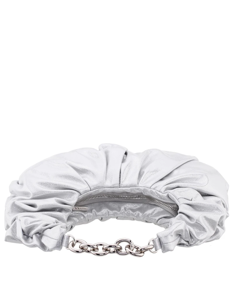 Nina Ruched Metallic Hobo