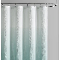 Kate Aurora Spa Essential Aqua Crushed Ombre Fabric Shower Curtain - 72 in. W x 72 in. L