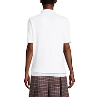 Lands' End Women's School Uniform Short Sleeve Banded Bottom Polo Shirt