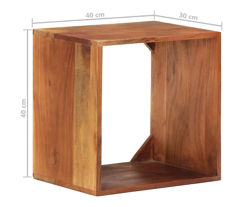 Wall Shelf 15.7"x11.8"x15.7" Solid Acacia Wood