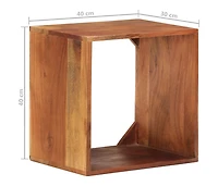 Wall Shelf 15.7"x11.8"x15.7" Solid Acacia Wood