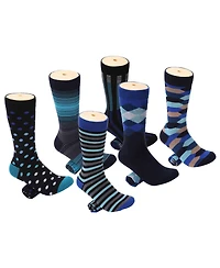 Mio Marino Men's Sharp Twilight Dress Crew Socks 6 Pack