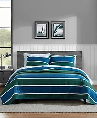 Nautica Knots Cove Cotton Reversible 3 Piece Quilt Set, King