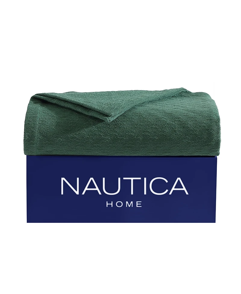 Nautica Ripple Cove Cotton Reversible Blanket, Twin
