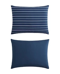 Nautica Longdale Solid Stripe Brushed Microfiber Piece Duvet Cover Set