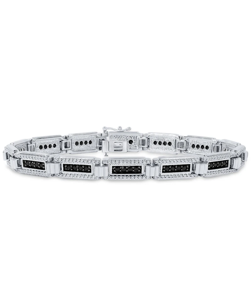 Men's Black & White Diamond Statement Bracelet (3 ct. t.w.) in Sterling Silver