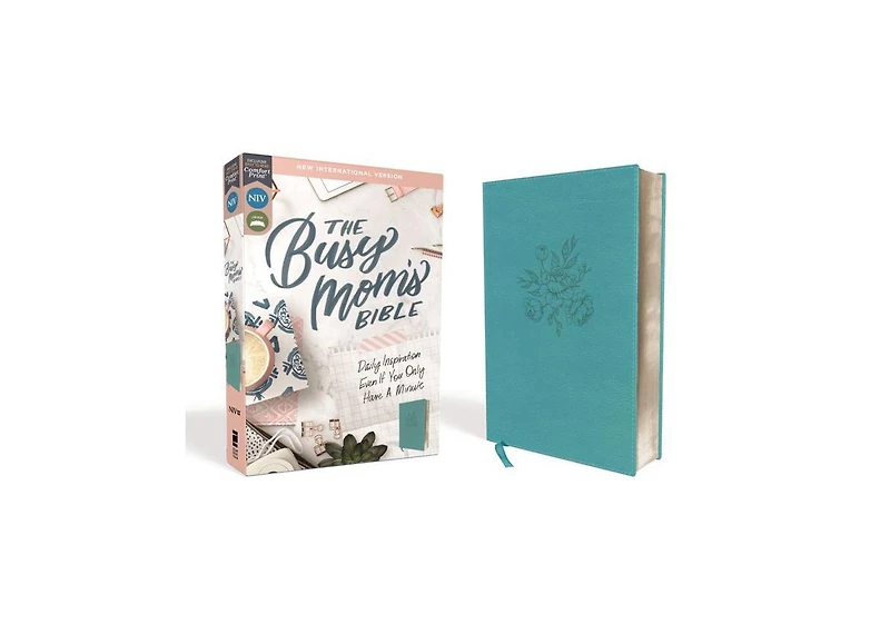 Niv, The Busy Mom's Bible, Leathersoft, Teal, Red Letter, Comfort Print- Daily Inspiration Even If You Only Have One Minute by Zondervan