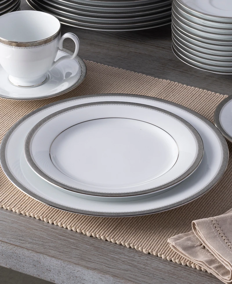 Noritake Charlotta Platinum 60 Piece Dinnerware Set, Service for 12