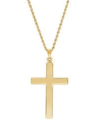 Polished Cross Pendant Necklace in 14k Gold