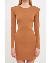 endless rose Women's Shoulder Pad Knit Dress