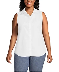 Lands' End Plus No Iron Sleeveless Shirt