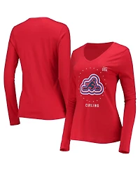 Women's Fanatics Red Team Usa Curling Long Sleeve T-shirt