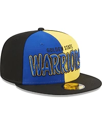 Men's New Era Black, Royal Golden State Warriors Pop Front 59FIFTY Fitted Hat