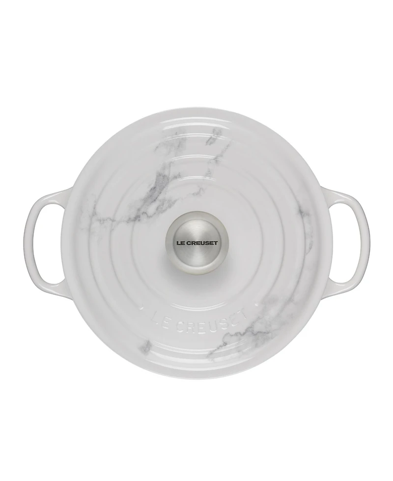 Le Creuset 4.5 Quart Cast Iron Round Dutch Oven with Marble Applique