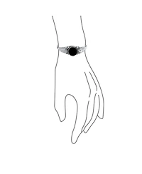 Bling Jewelry Nature Leaf Flowers Round Cabochon Statement Black Natural Onyx or Blue Turquoise Wide Cuff Bracelet Sterling Silver