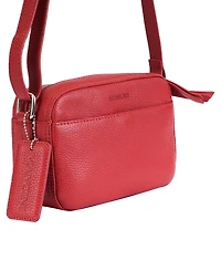 Mancini Pebbled Collection Clara Leather Small Crossbody Bag