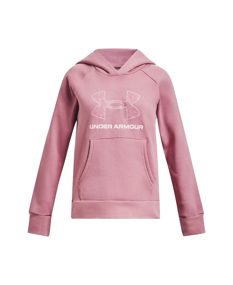 Under Armour Big Girls Rival Fleece Logo Print Fill Hoodie