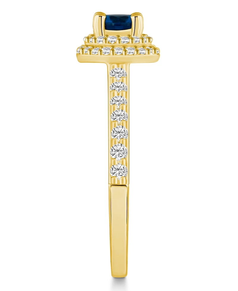 Macy's Sapphire (5/8 Ct. t.w.) and Diamond (1/2 Halo Ring