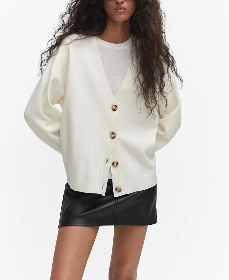 Mango Women's Button Knit Cardigan