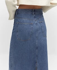 Mango Women's Denim Long Skirt