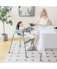 Costway Toddler 4-in-1 Convertible High Chair Feeding with Removable Double Tray& Footrest
