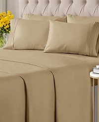 6 Piece Microfiber Solid Sheet Set - Full