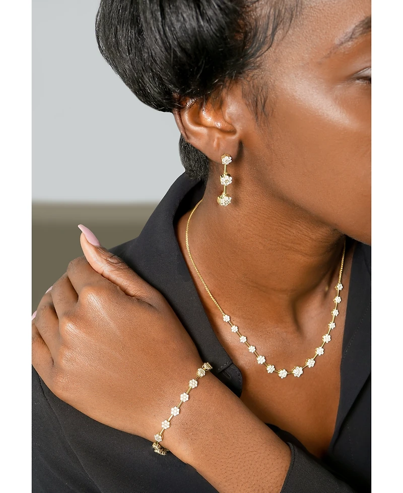 Wrapped in Love Diamond Triple Flower Cluster Drop Earrings (1-1/2 ct. t.w.) in 14k Gold, Created for Macy's