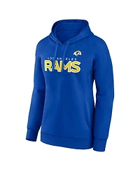 Women's Fanatics Royal Los Angeles Rams Iconic Cotton Fleece Checklist Pullover Hoodie