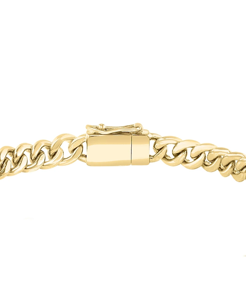 Effy Men's Black Spinel Panzer Chain Bracelet (1-1/2 ct. t.w.) in 14k Gold-Plated Sterling Silver