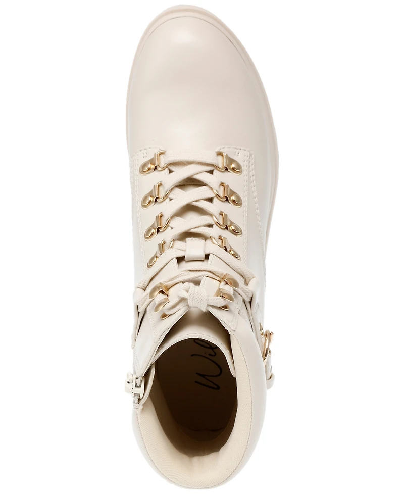 Wild Pair Women's Bridgitt Lace-Up Side-Zip Lug-Sole Booties, Created for Macy's