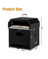4-in-1 Multipurpose Outdoor Pizza Oven Wood Fired 2-Layer Detachable Oven