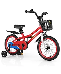 16'' Kid's Bike with Removable Training Wheels & Basket for 4-7 Years Old