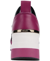 Dkny Women's Kamryn Slip-On Logo Wedge Sneakers