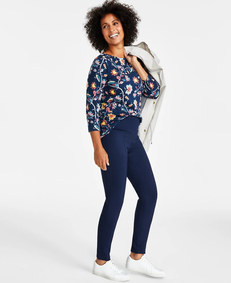 Style & Co Petite Ponte-Knit Mid-Rise Pants, Short, Created for Macy's