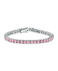 Bling Jewelry 12 Ctw 4 Prong Basket Set Solitaire Round Cubic Zirconia Cz Tennis Bracelet Prom 7.5 Inch