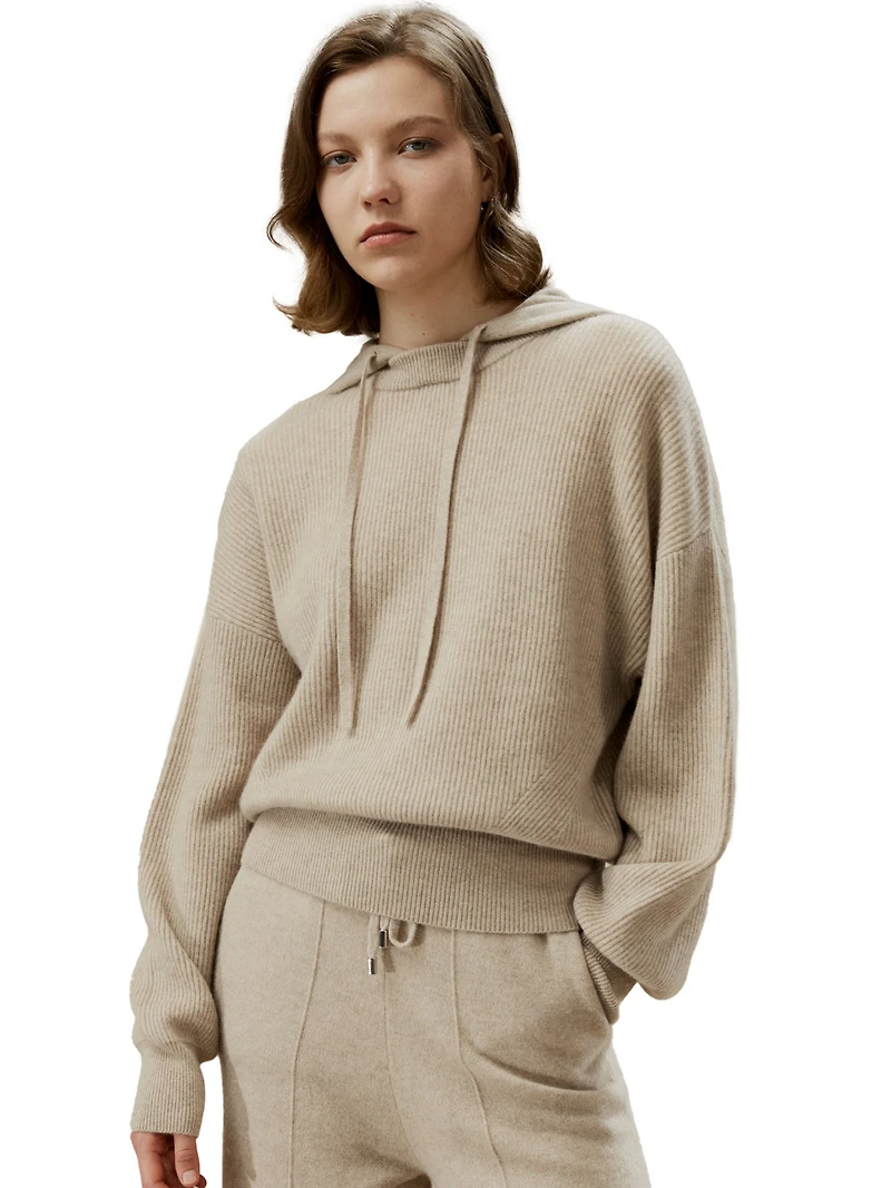 Lilysilk Women's 100% Cashmere Detachable Hoodie