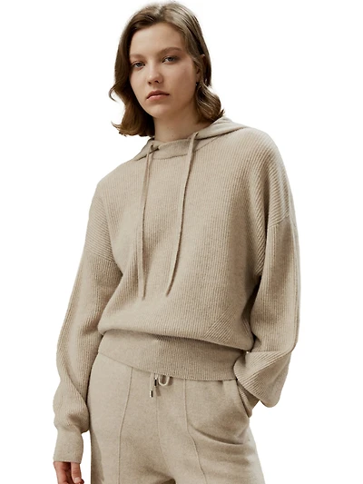 Lilysilk Women's 100% Cashmere Detachable Hoodie