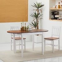 Homcom 55" Wood Kitchen Table, Drop Leaf Tables for Small Spaces