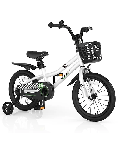 16'' Kid's Bike with Removable Training Wheels & Basket for 4-7 Years Old