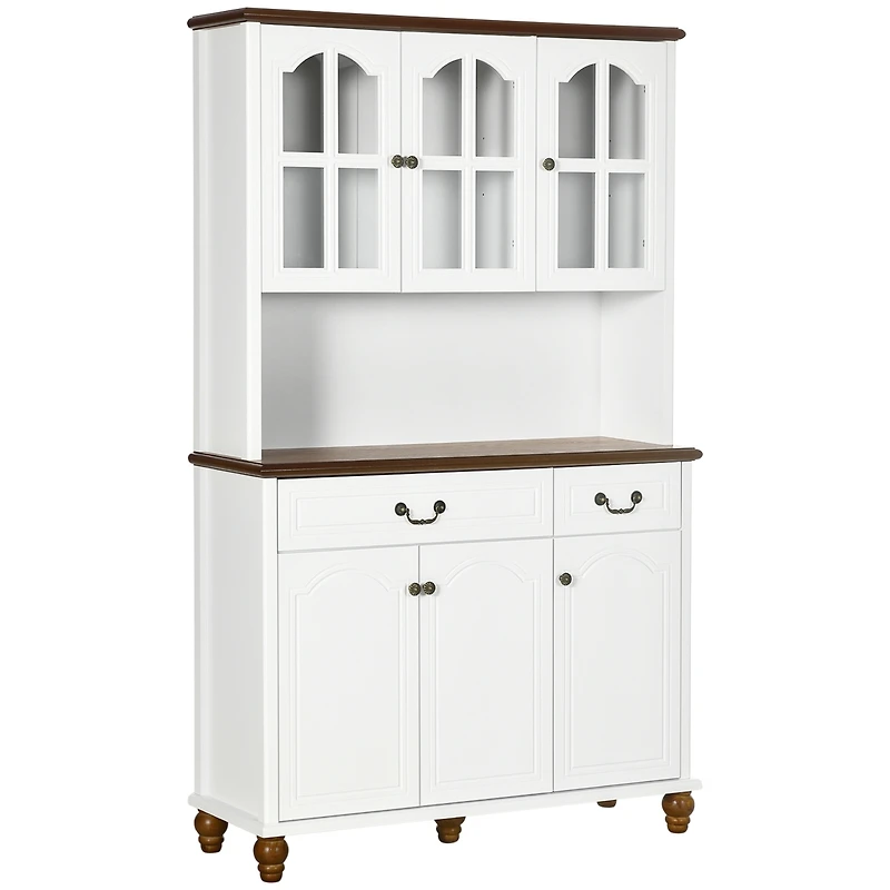 Homcom Dining Room Kitchen Hutch Storage Cabinet with Antique Details