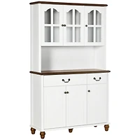 Homcom Dining Room Kitchen Hutch Storage Cabinet with Antique Details