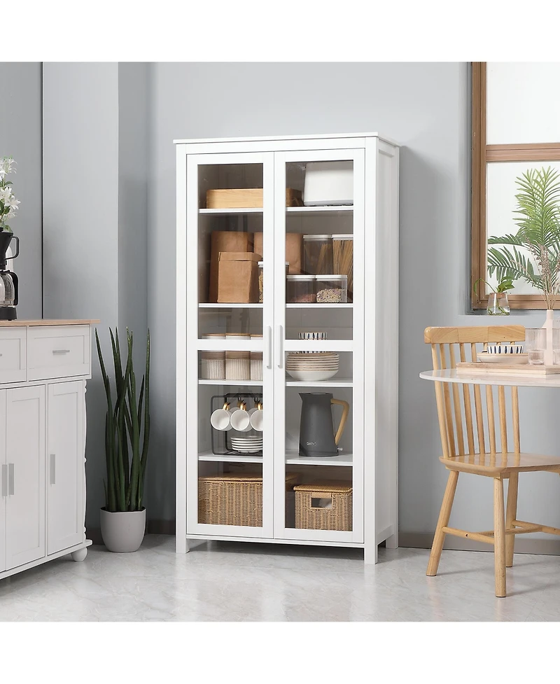 Homcom Kitchen Cupboard, 5-tier Storage Cabinet with Adjustable Shelves,
