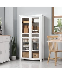 Homcom Kitchen Cupboard, 5-tier Storage Cabinet with Adjustable Shelves,