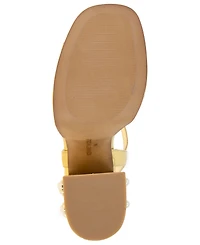 Kenneth Cole New York Women's Dolly Imitation Pearls Platform Block Heel Sandals