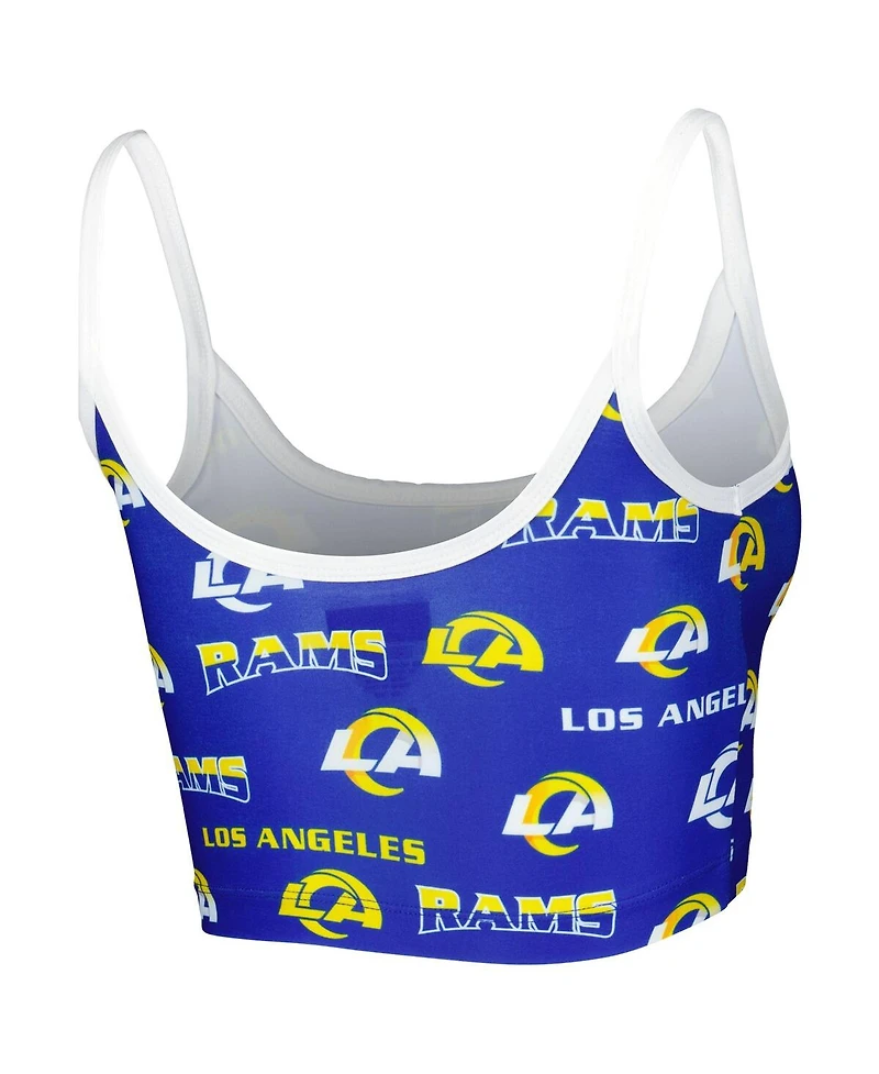 Women's Concepts Sport Royal Los Angeles Rams Breakthrough Allover Knit Lounge Bralette