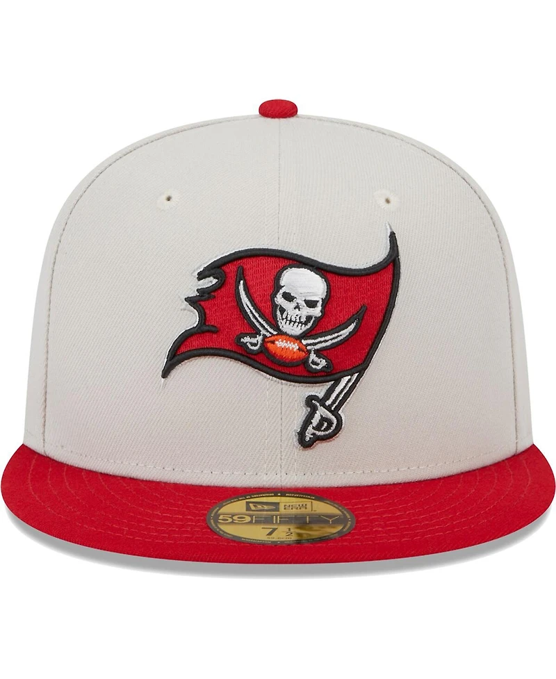 Men's New Era Khaki, Red Tampa Bay Buccaneers Super Bowl Champions Patch 59FIFTY Fitted Hat